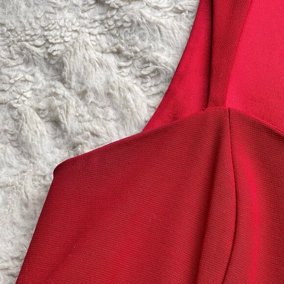 Vintage Cache red satin dress column cocktail maxi square‎ neck sleeveless S - Picture 6 of 17